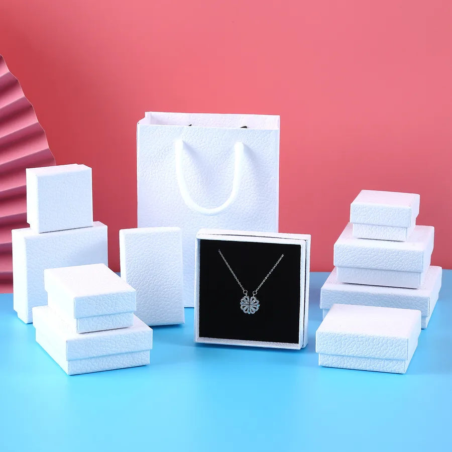 Simple Style Square Solid Color Paper Jewelry Boxes