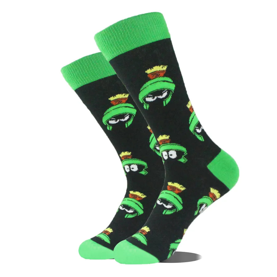 Men's Simple Style Cartoon Bicycle Nylon Cotton Crew Socks A Pair