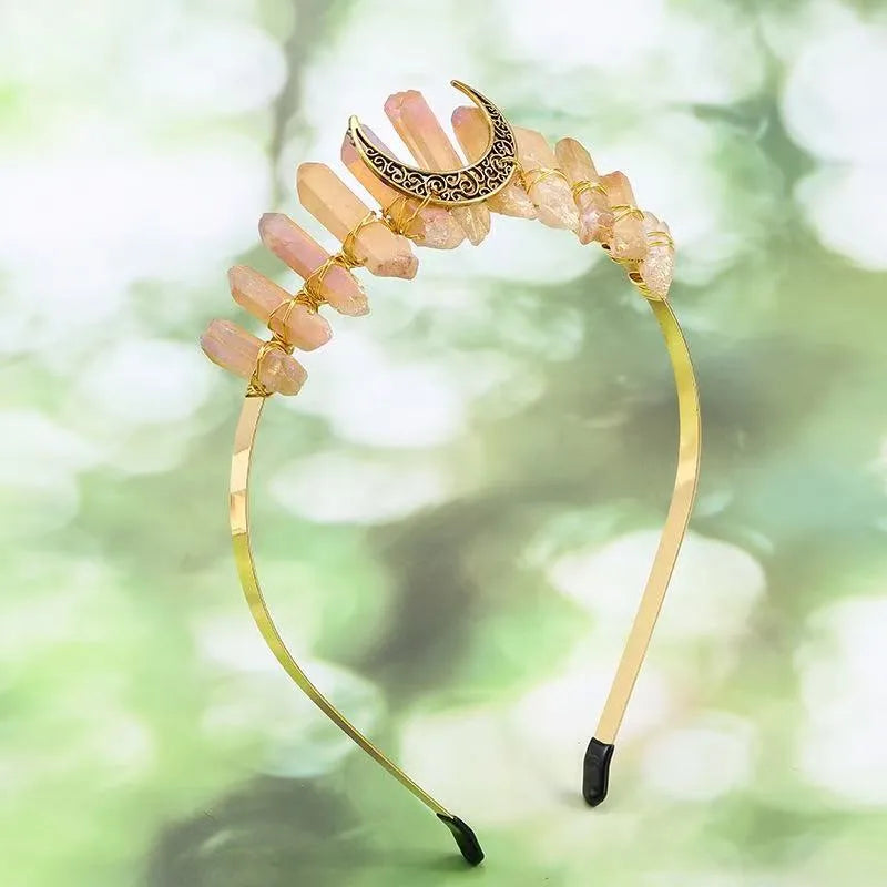 Handmade Pastoral Women's Solid Color Gem Hair Band