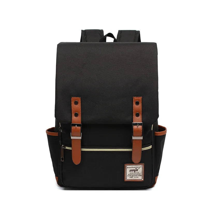 Unisex Solid Color Oxford Cloth Zipper Buckle Fashion Backpack School Backpack