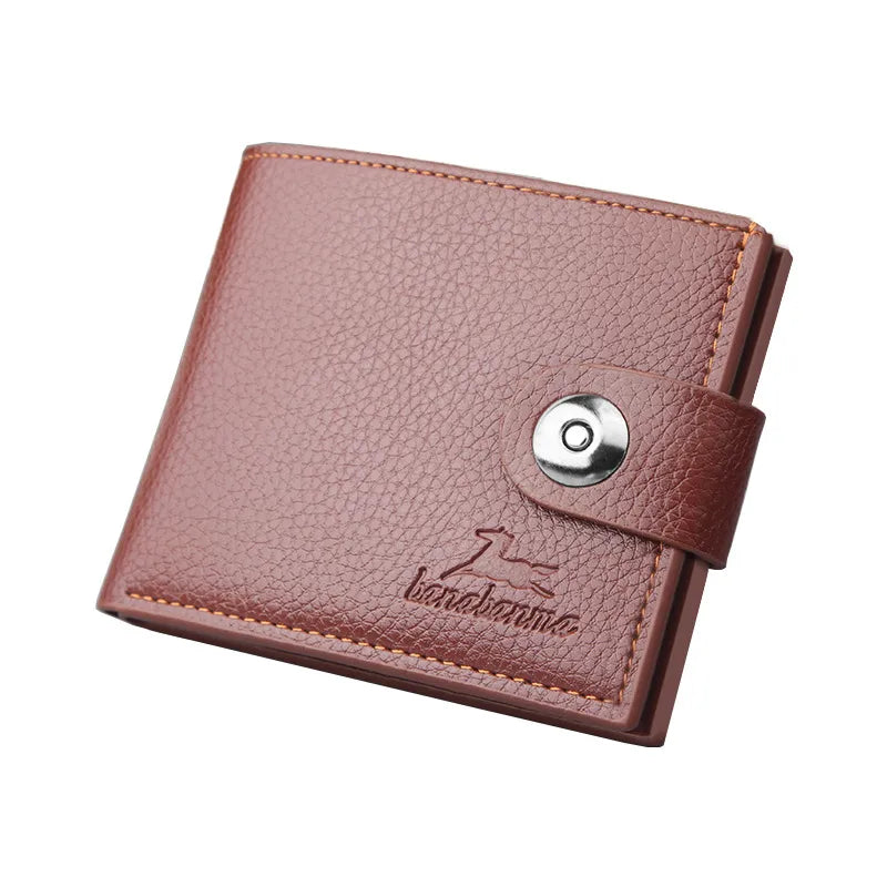 business short wallet men's wallet retro buckle horizontal gift money clip foreign trade