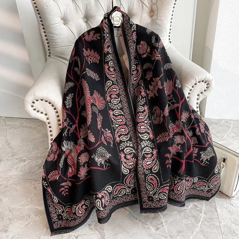 Unisex Elegant Lady Simple Style Leaf Imitation cashmere Printing Scarf