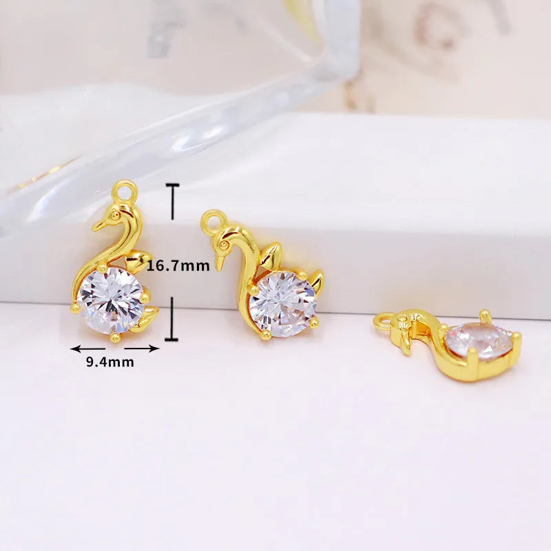 1 Piece Copper Zircon Flower Bow Knot Pendant