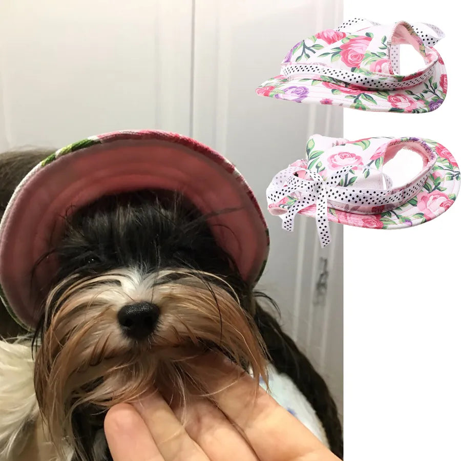 simple style canvas oxford cloth stripe pet hat