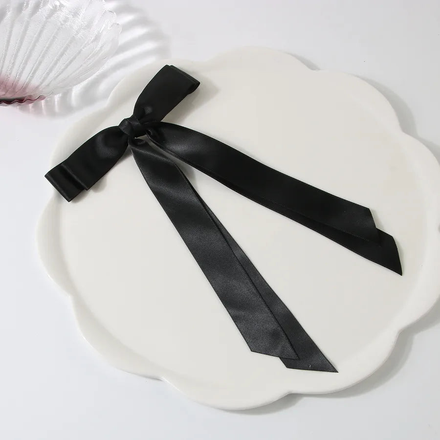 Women's Sweet Simple Style Classic Style Solid Color Bow Knot Cloth Hair Clip