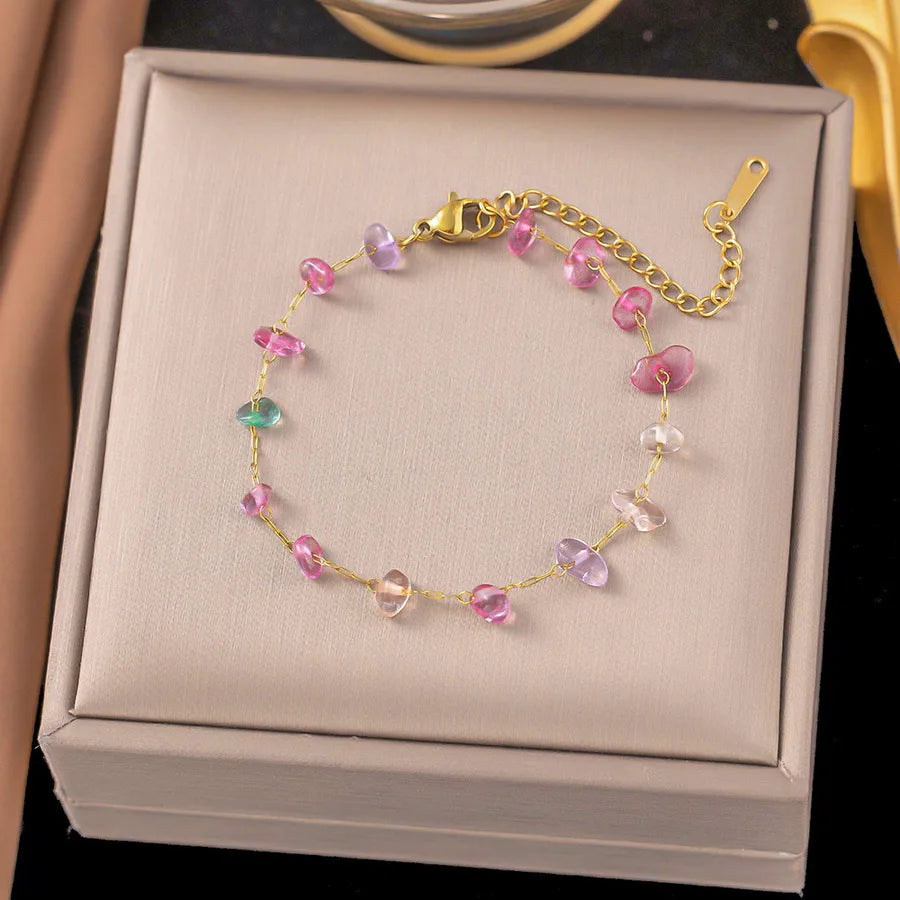 Elegant Simple Style Geometric 304 Stainless Steel Paperclip Chain cable chain Bracelets In Bulk