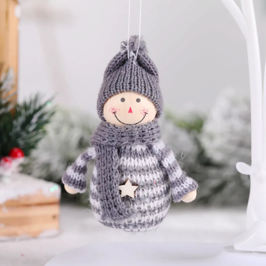 Christmas Cute Snowman Wood yarn Party Hanging Ornaments