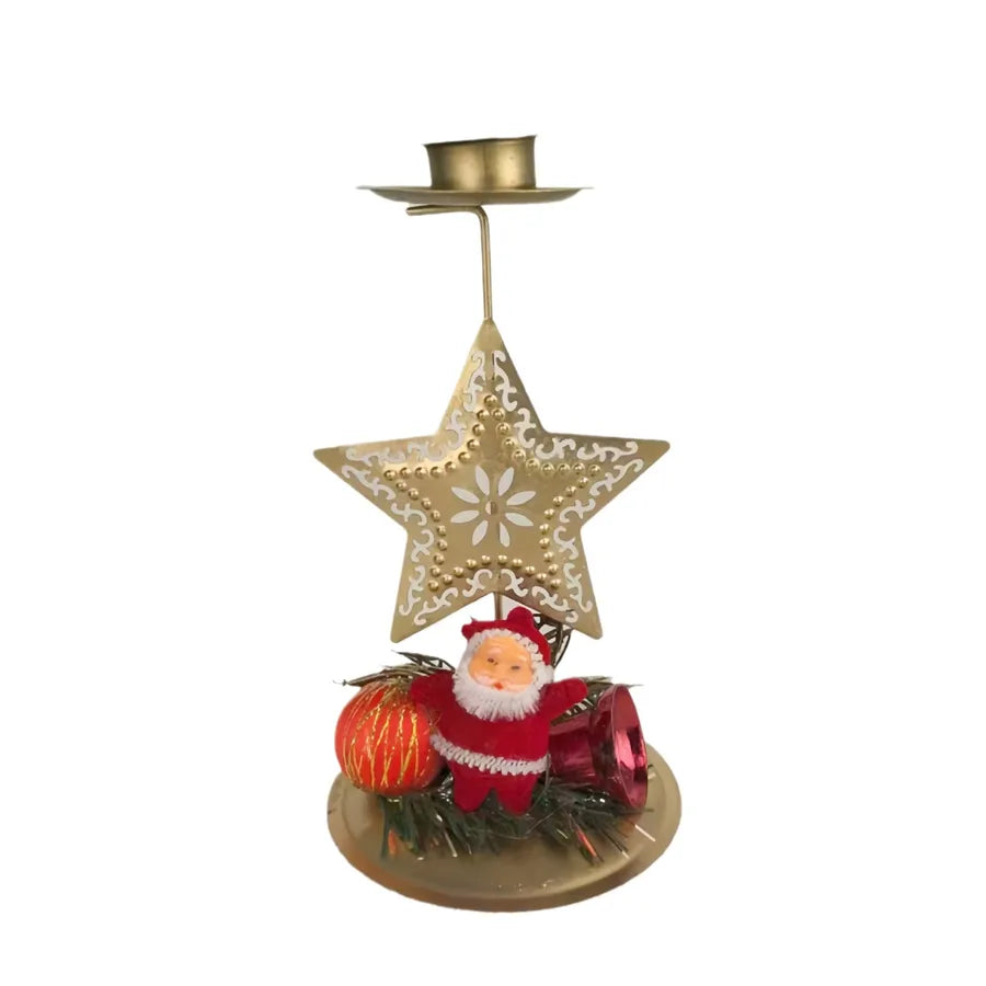 Christmas Decorative Iron Art Candle Holder Deer Star Snowflake Tabletop Background Decoration New Arrival Holiday Accessories
