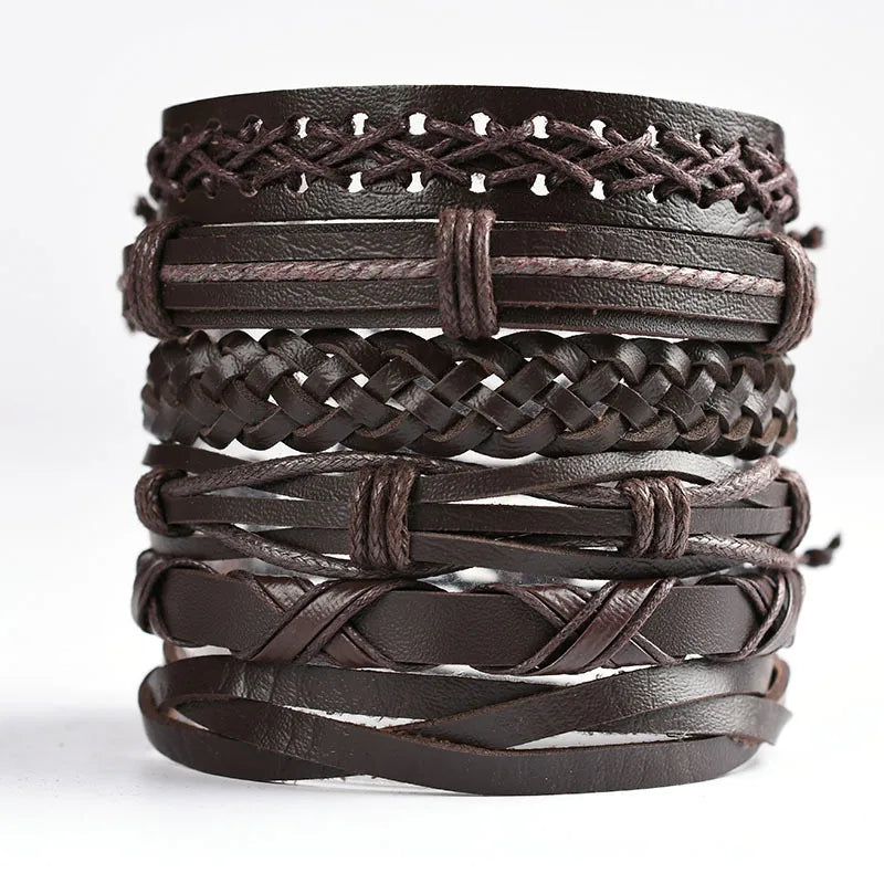 hip-hop solid color pu leather men's bangle 1 piece