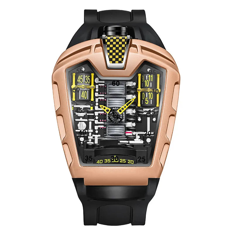 Sports Solid Color Single Folding Buckle Quartz Watch Men's Watches