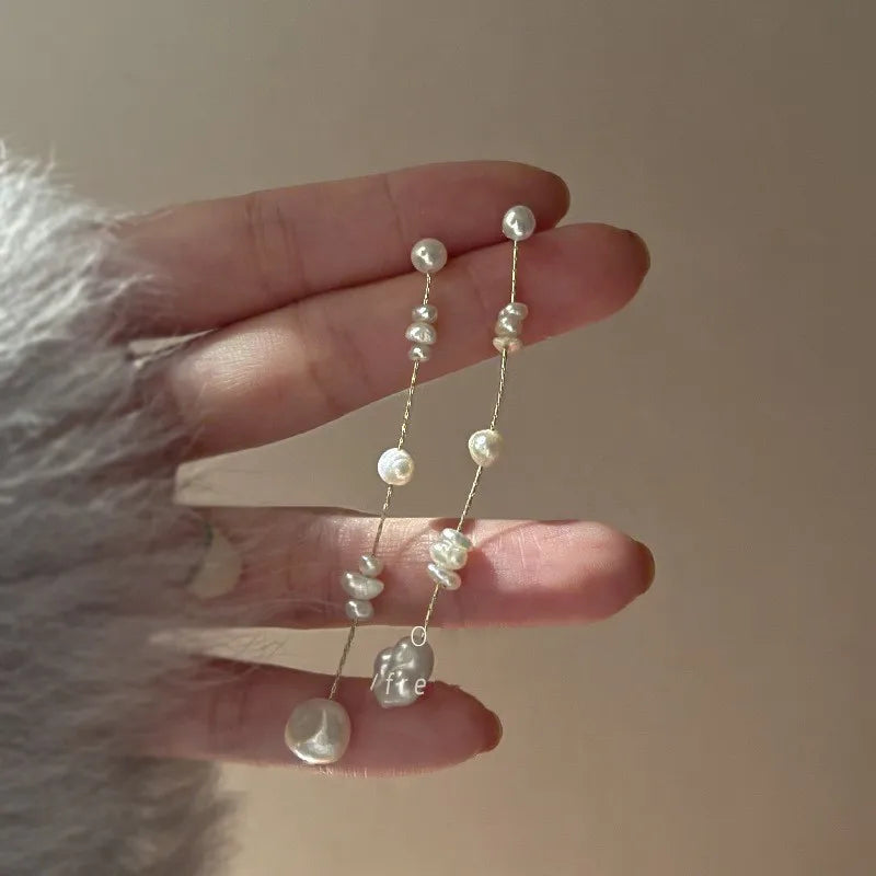 1 Pair Freshwater Pearl Freshwater Pearl Water Droplets Drop Earrings
