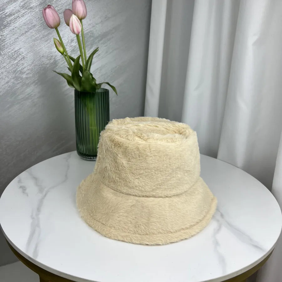 women's basic solid color curved eaves bucket hat