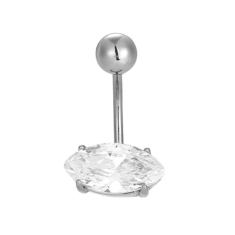 1 Piece Belly Rings Hip-Hop Punk Commute Heart Shape Spider Skull 316L Stainless Steel  Polishing Zircon