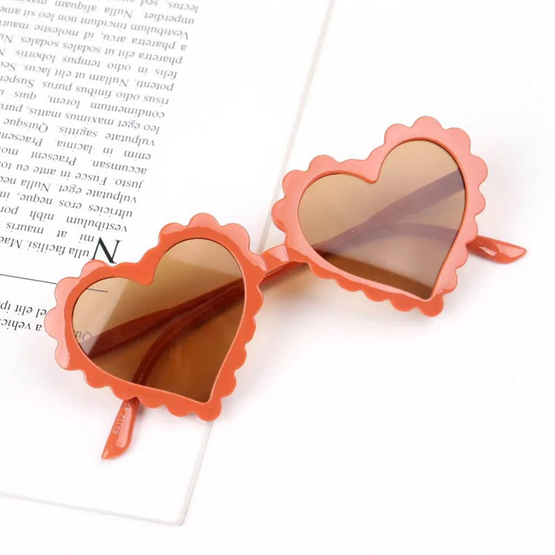 Elegant Simple Style IG Style Heart Shape Resin Special-Shaped Mirror Full Frame Kids Sunglasses