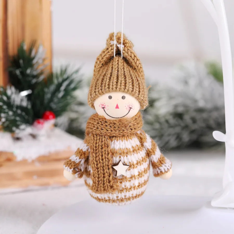 Christmas Cute Snowman Wood yarn Party Hanging Ornaments