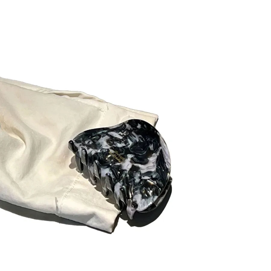 Acetate Hair Claw Clip New Style Creamy Candy Colored Half Round Shark Fin Texture Stripe Design Simple Elegant Hair Accessories