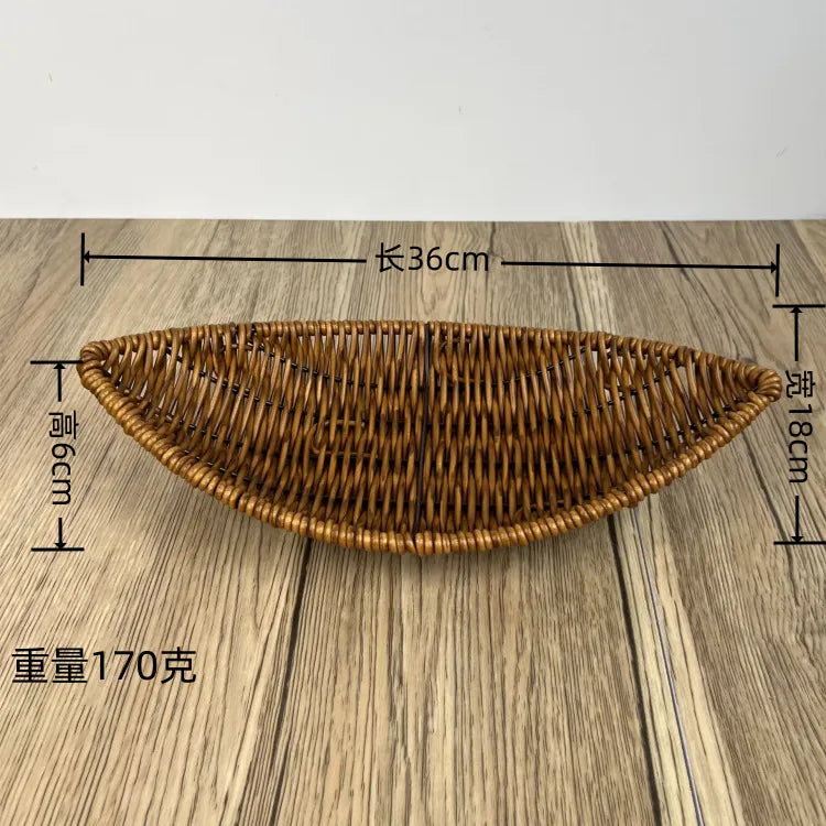 Simple Style Solid Color Imitation Rattan Storage Basket