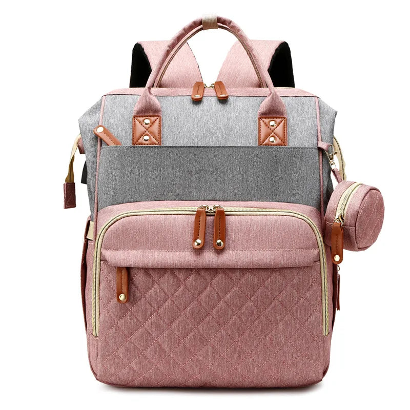 Solid Color Daily Street Shopping Diaper Backpack