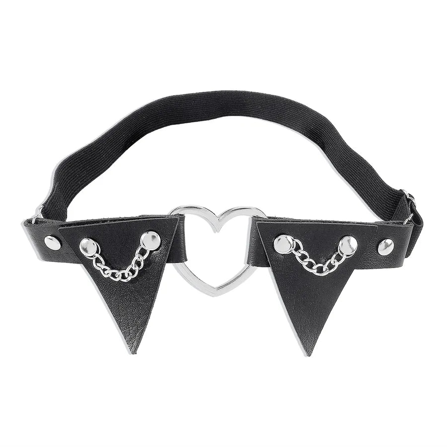 wholesale jewelry gothic sexy heart shape pu alloy body chain