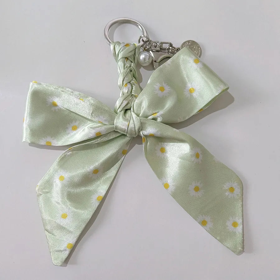 Sweet Simple Style Bow Knot Cloth Metal Unisex Bag Pendant Keychain