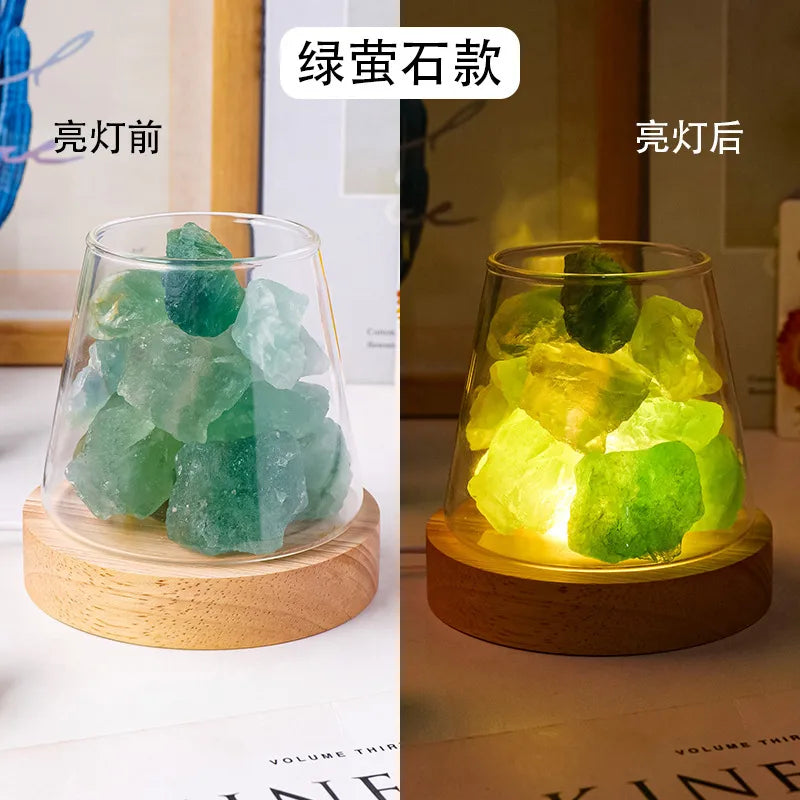 Chinoiserie Retro Geometric Crystal Ornaments Aromatherapy Small Night Lamp Lighting Accessories