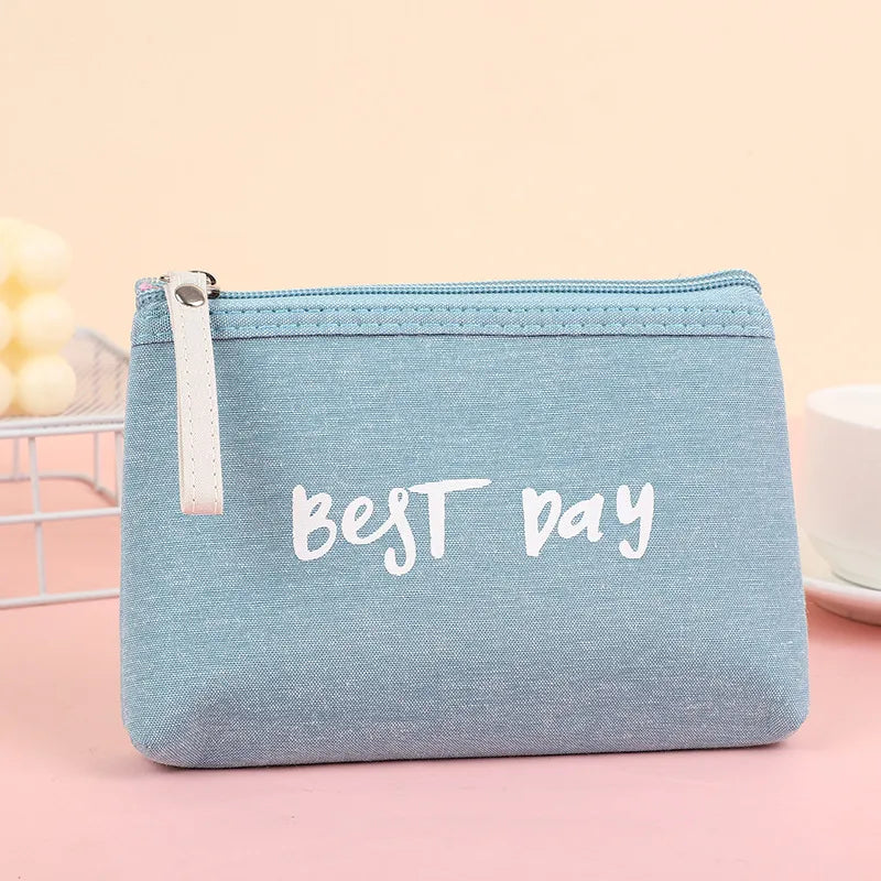 classic style letter canvas square makeup bags