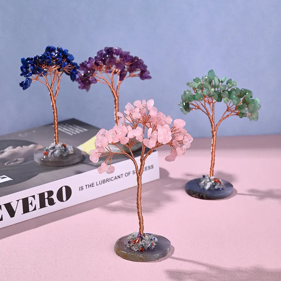 Casual Simple Style Tree Natural Gemstone copper wire Ornaments Artificial Decorations