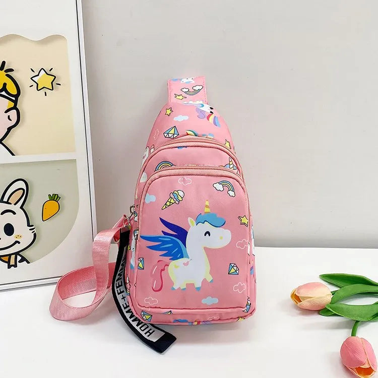 Kid'S Nylon Cartoon  Cute Oval Zipper Fanny Pack