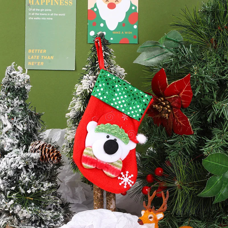 Christmas Cartoon Style Santa Claus Elk Holiday Festival Hanging Ornaments Decorative Props
