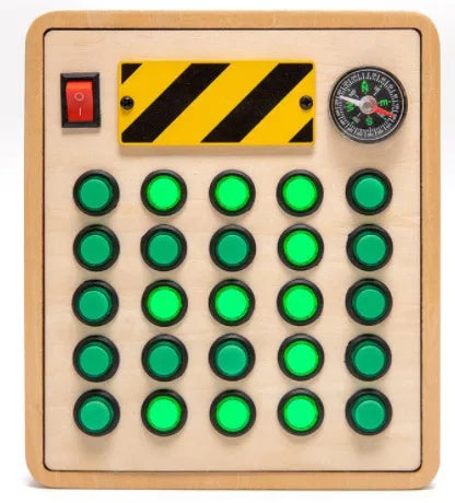 popular children's early education wooden LED light socket switch busy board toy hands-on wooden toy