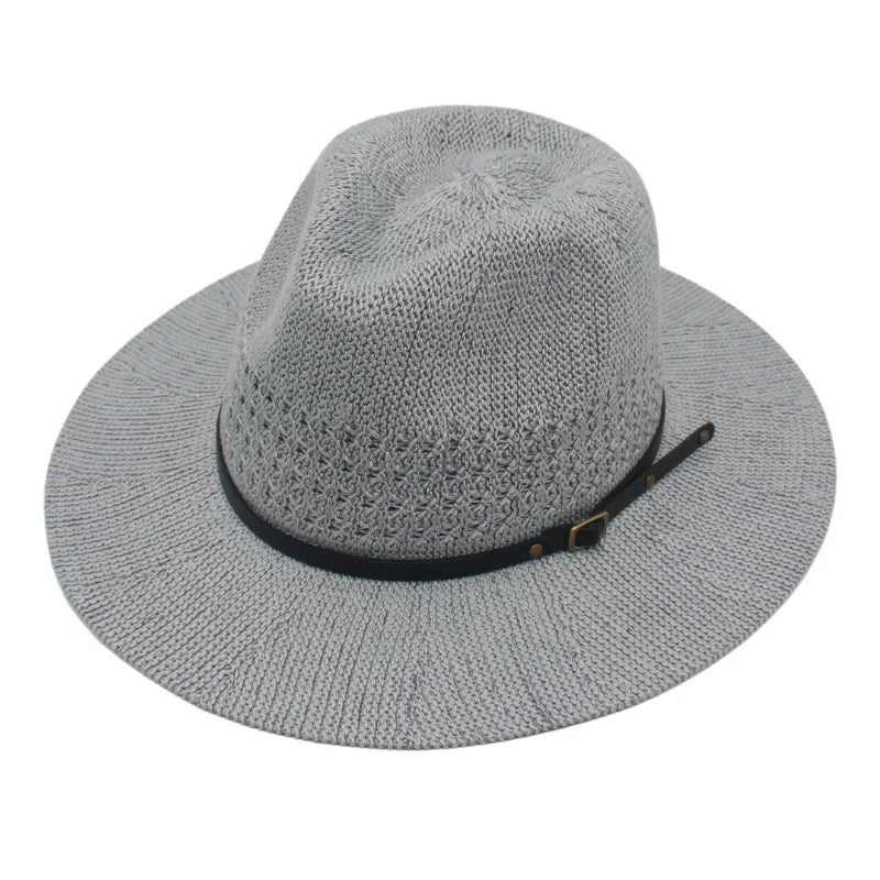 Women's Vacation Classic Style Solid Color Flat Eaves Fedora Hat