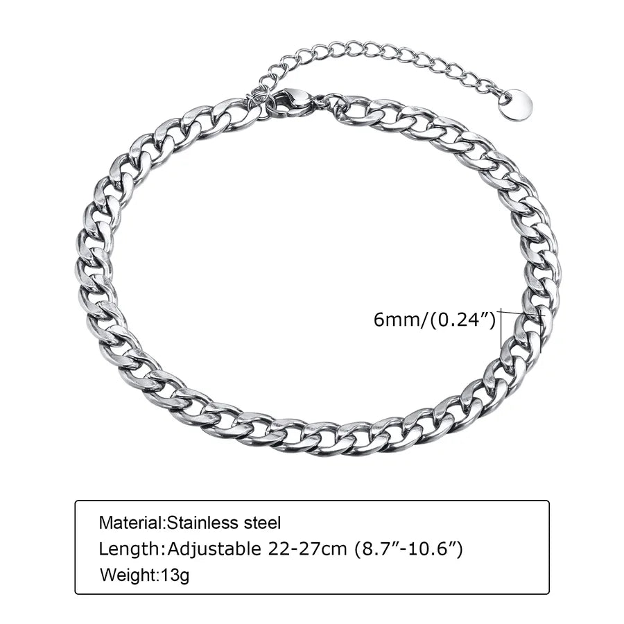Simple Style Geometric 201 Stainless Steel Men's Anklet