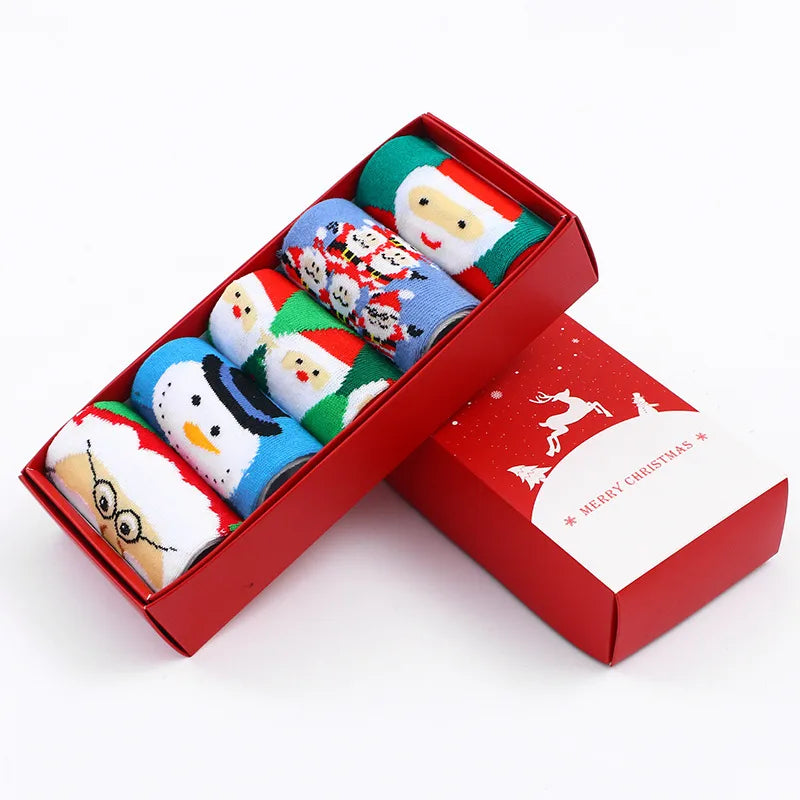 unisex cute cartoon snowman snowflake cotton jacquard crew socks 1 set