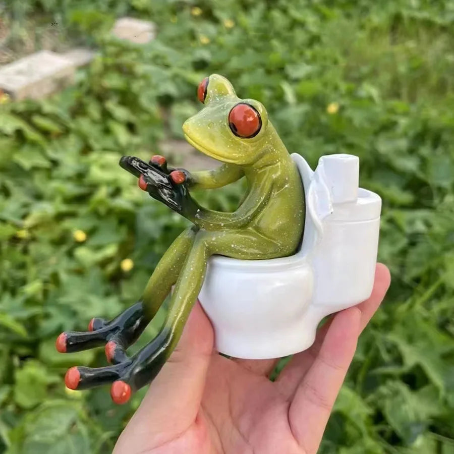Cute Frog Resin Ornaments Artificial Decorations