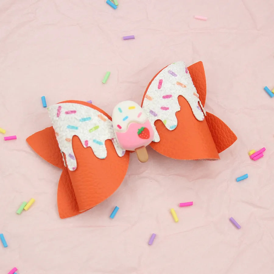 Amazon's New Donut Hairpin Children's Bow Hair Accessories Ice Cream Cream Candy Color Girl Hairpin