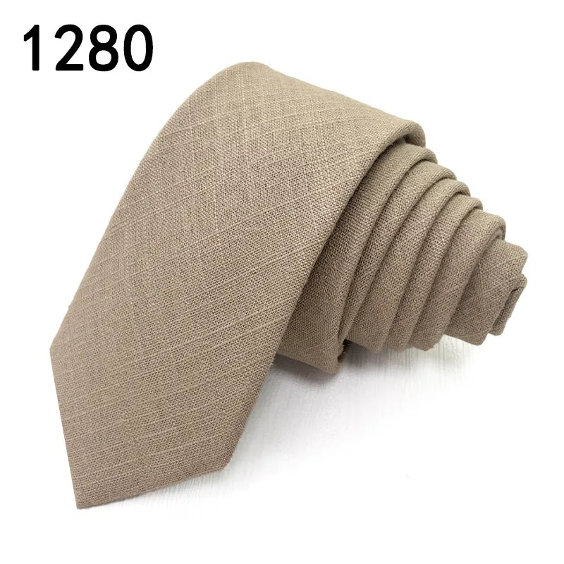 Casual Solid Color Cotton Men's Tie
