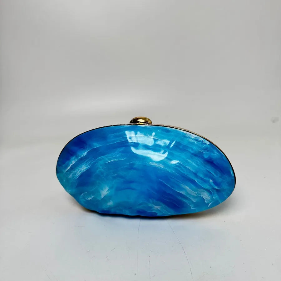 Fashion French Marble Lock Box Bag Acrylic Shell Bag Banquet Goose Egg Box Hand Crossbody Bag