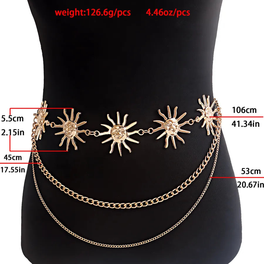 Foreign trade atmosphere metal pendant waist chain women's accessories new fashion hot girl body chain dress belt chain