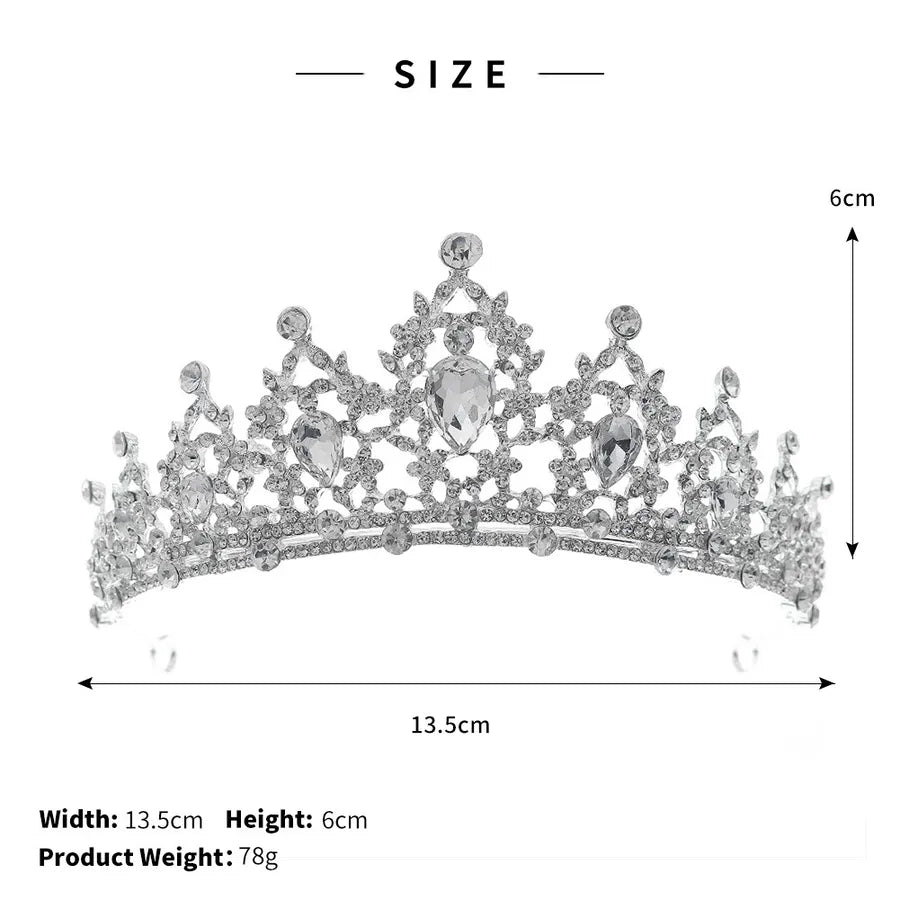 baroque  prom crown rhinestone pearl headband