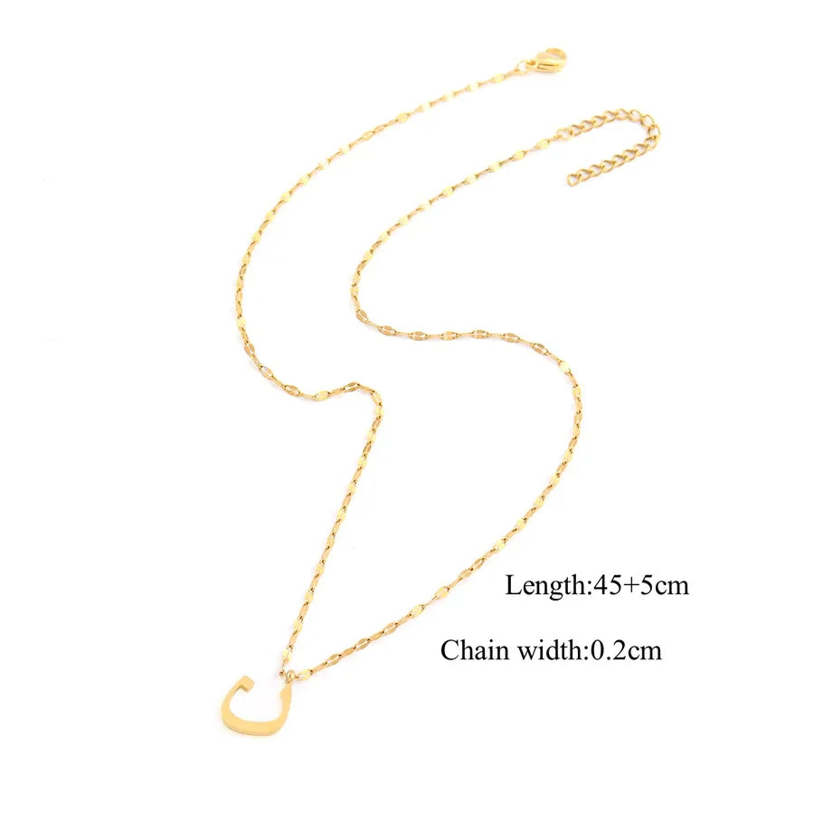 Wholesale Jewelry Casual Simple Style Arabic Letters 201 Stainless Steel 304 Stainless Steel Lip Chain Pendant Necklace
