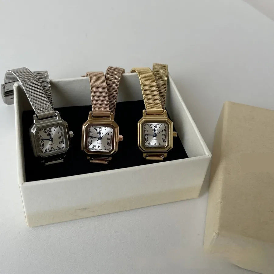 Casual Elegant Luxurious Square Single Folding Buckle Quartz Watch