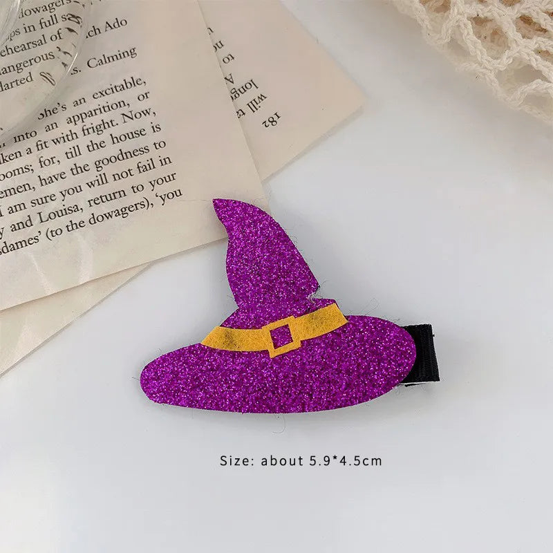 exaggerated funny halloween pattern pumpkin bow knot alloy cloth hair clip