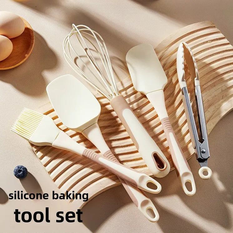 Food Grade Silicone Five-piece Set High Temperature Resistant Household Kitchen Scraper Knife Egg Batter Oil Brush Baking Tools  Hot Sale