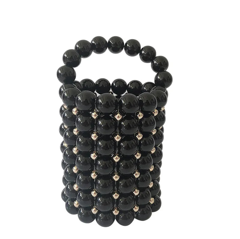 Women's Small Arylic Geometric Streetwear Beading Bucket Open Bucket Bag