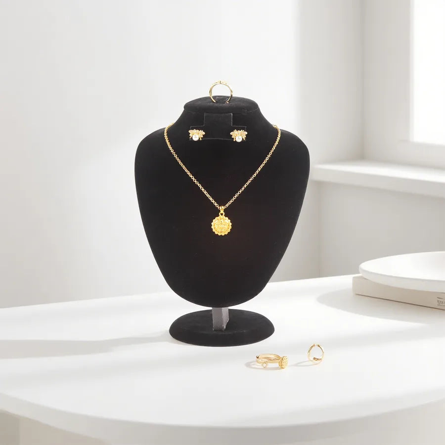 Luxurious Velvet Jewelry Portrait Neck Display Stand Counter Model Set Pendant Holder Fashion Accessory Premium Feeling