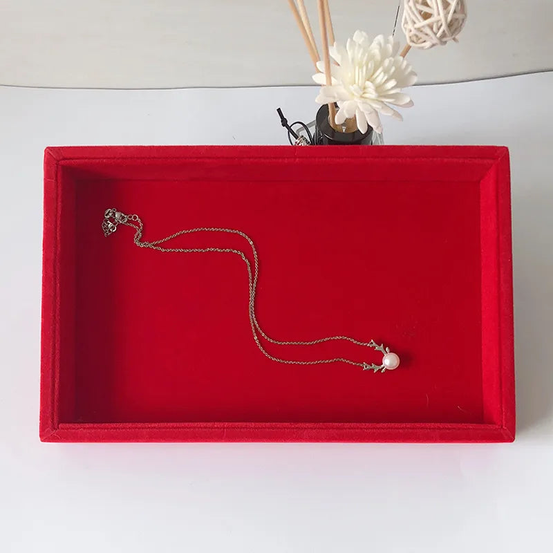 Small velvet ring plate earrings earrings plate empty plate jewelry display rack jewelry storage box tray wholesale
