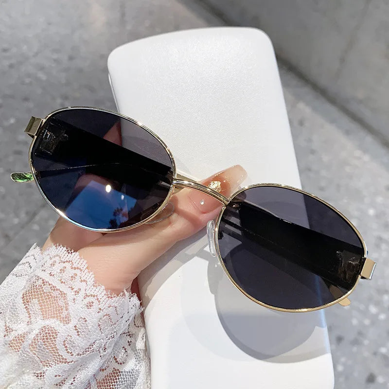 Simple Style Letter Pc Oval Frame Full Frame Glasses