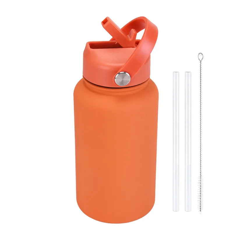 casual solid color stainless steel water bottles