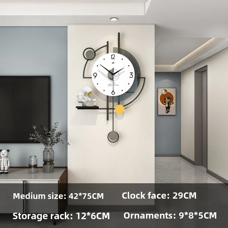 Modern Simple Wall Clock High-end Living Room Home Decoration Dining Room Mute Clock Wall Hanging Fashion Creative Hanging Watch