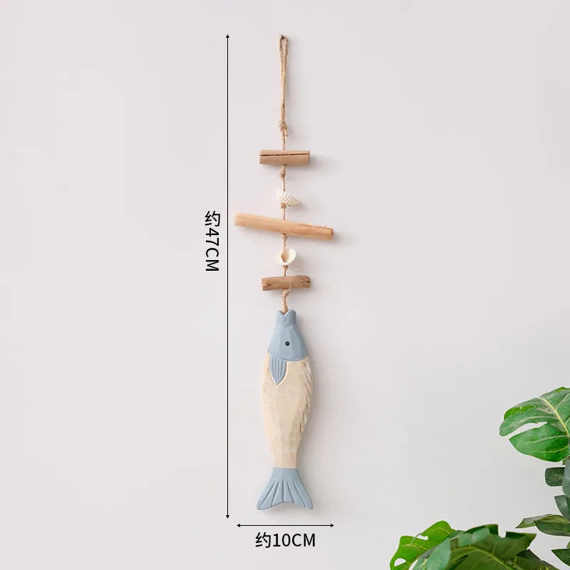 Cute Marine Style Hippocampus Fish Wood pendant Wall Art